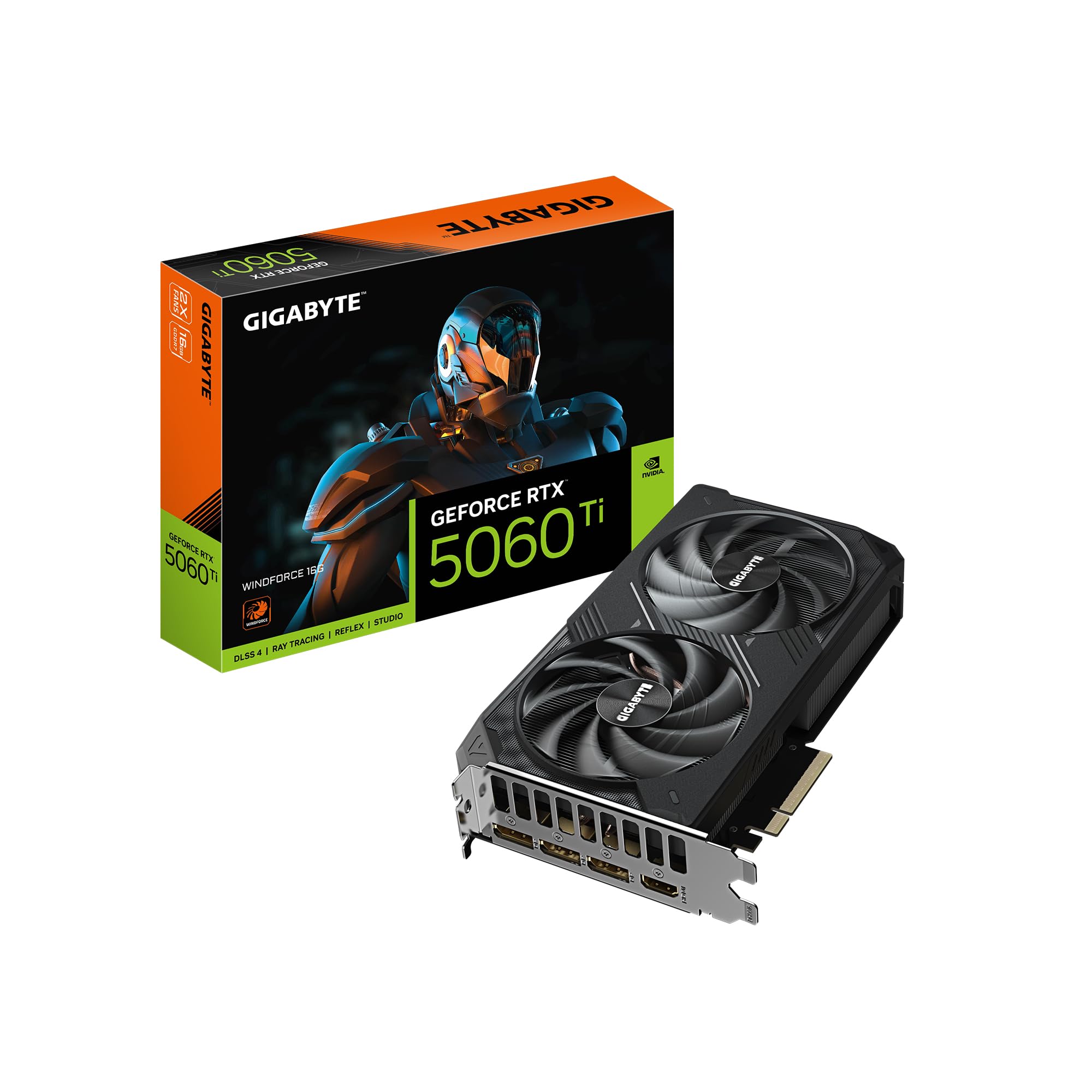 GIGABYTE GeForce RTX 5060 Ti WINDFORCE 16G Graphics Card, 16GB 128-bit GDDR7, PCIe 5.0, WINDFORCE Cooling System, GV-N506TWF2-16GD Video Card