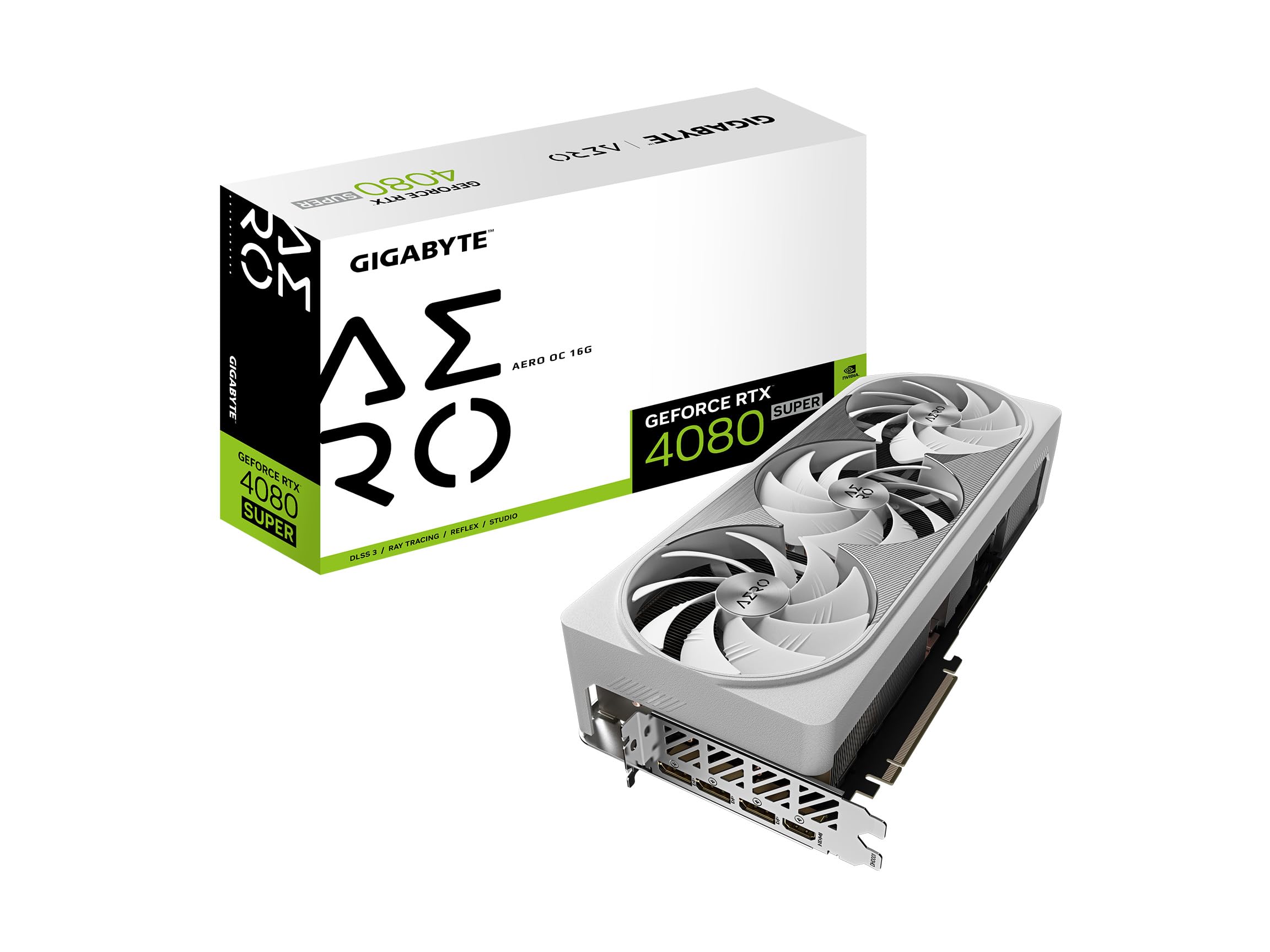 GIGABYTE GeForce RTX 4080 Super AERO OC 16G Graphics Card, 3X WINDFORCE Fans, 16GB 256-bit GDDR6X, GV-N408SAERO OC-16GD Video Card