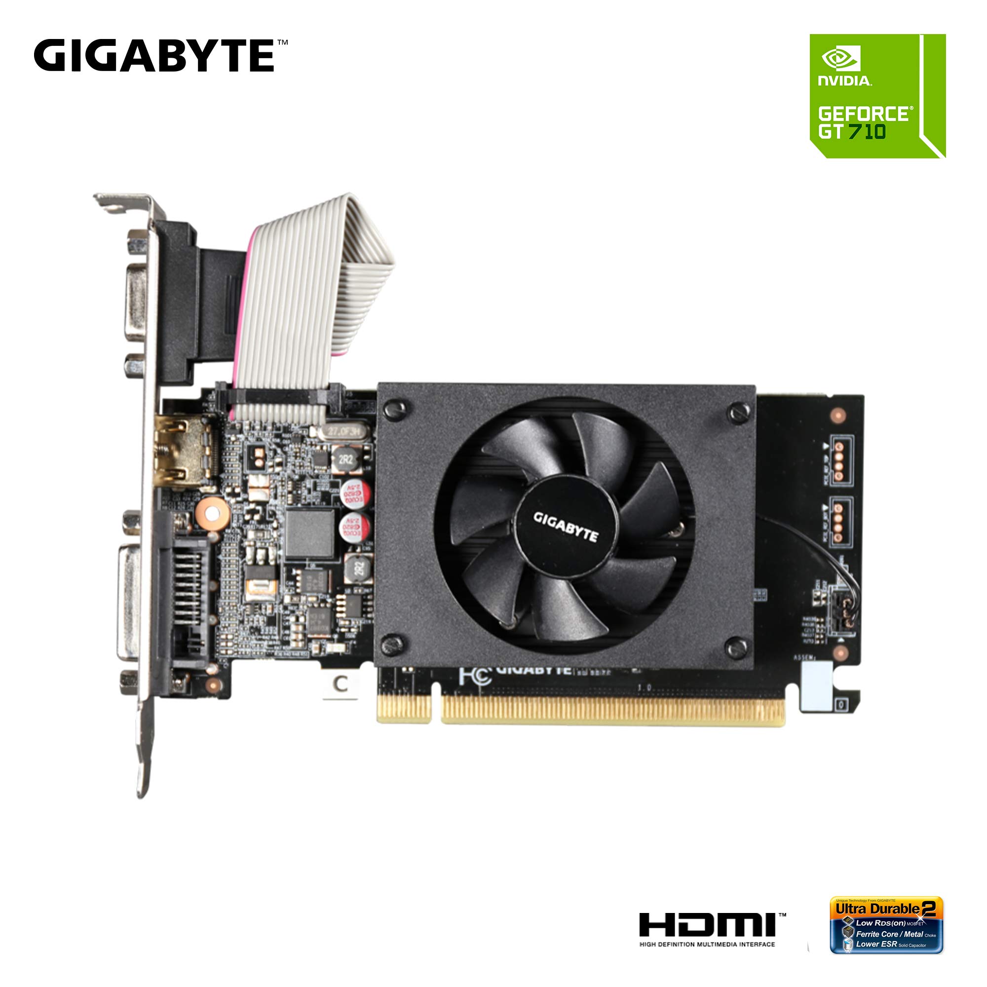 GIGABYTE 2GB RAM DDR3 SDRAM Video Graphics Cards GV-N710D3-2GL REV2.0