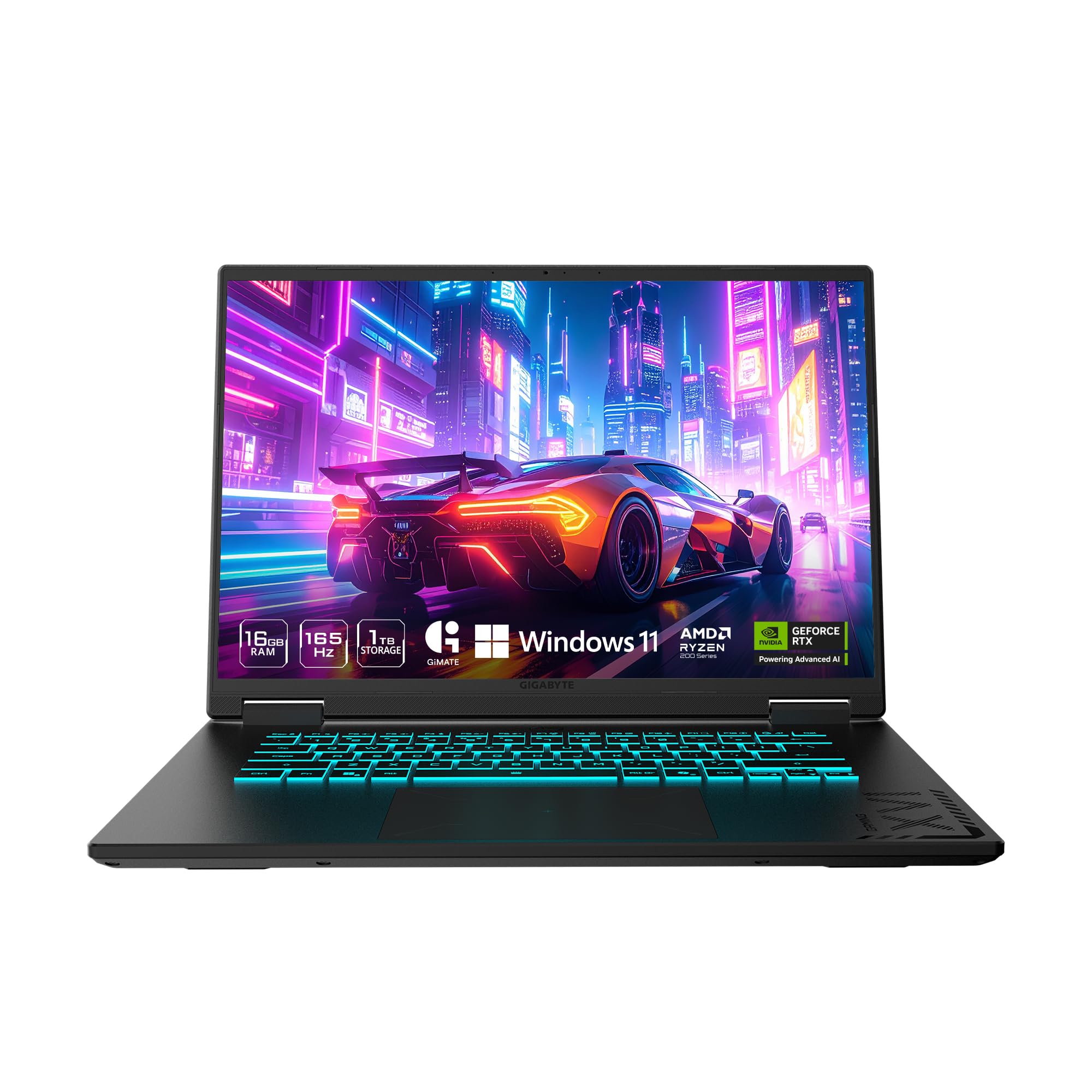 GIGABYTE - Gaming A16 Gaming Laptop - 165Hz 1920x1200 WUXGA - NVIDIA GeForce RTX 5060 - AMD Ryzen 7 260-1TB SSD with 16GB DDR5 RAM - Windows 11 Home AD (GIGABYTE Gaming A16 3VHK3US894SH)