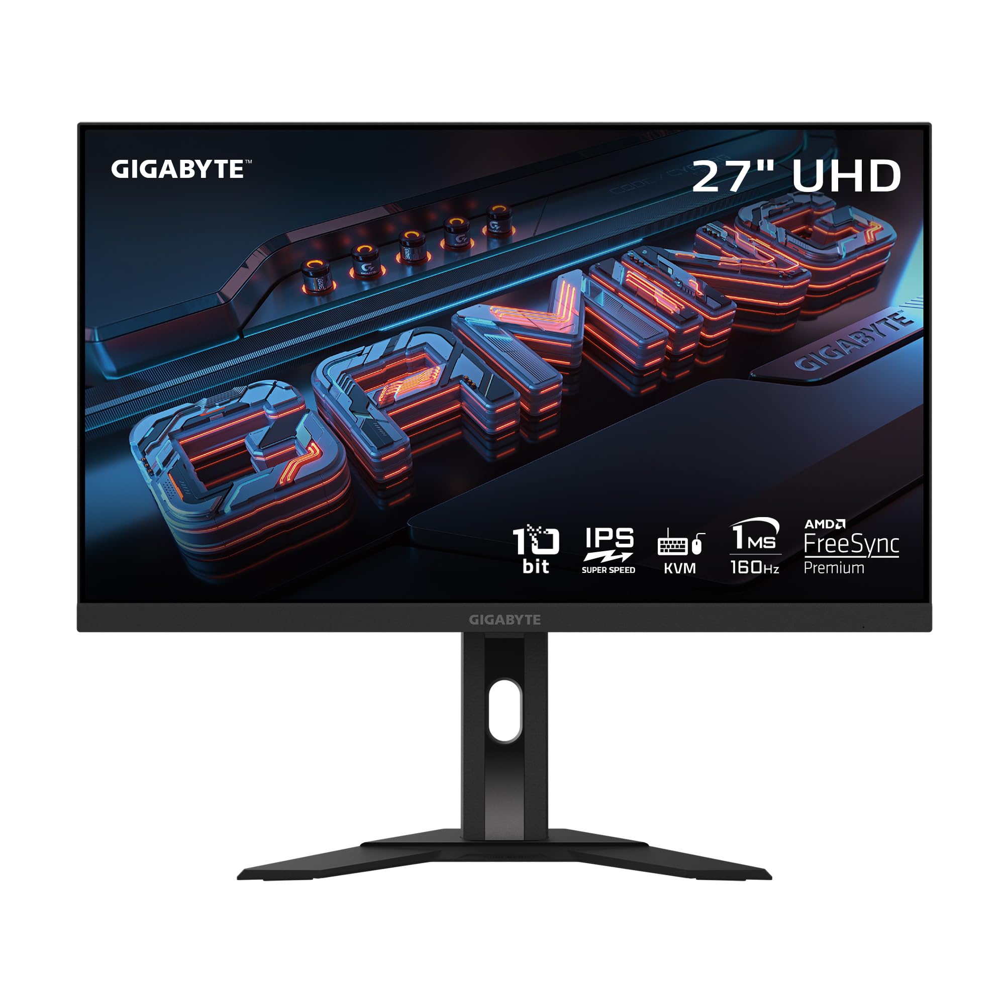 GIGABYTE M27U Advanced (SA) - 27" SS IPS Gaming Monitor - UHD 3840x2160-160Hz - 1ms MPRT - AMD FreeSync Premium - Type C KVM - HDMI, DP, Type C - Height Adjustable - Black
