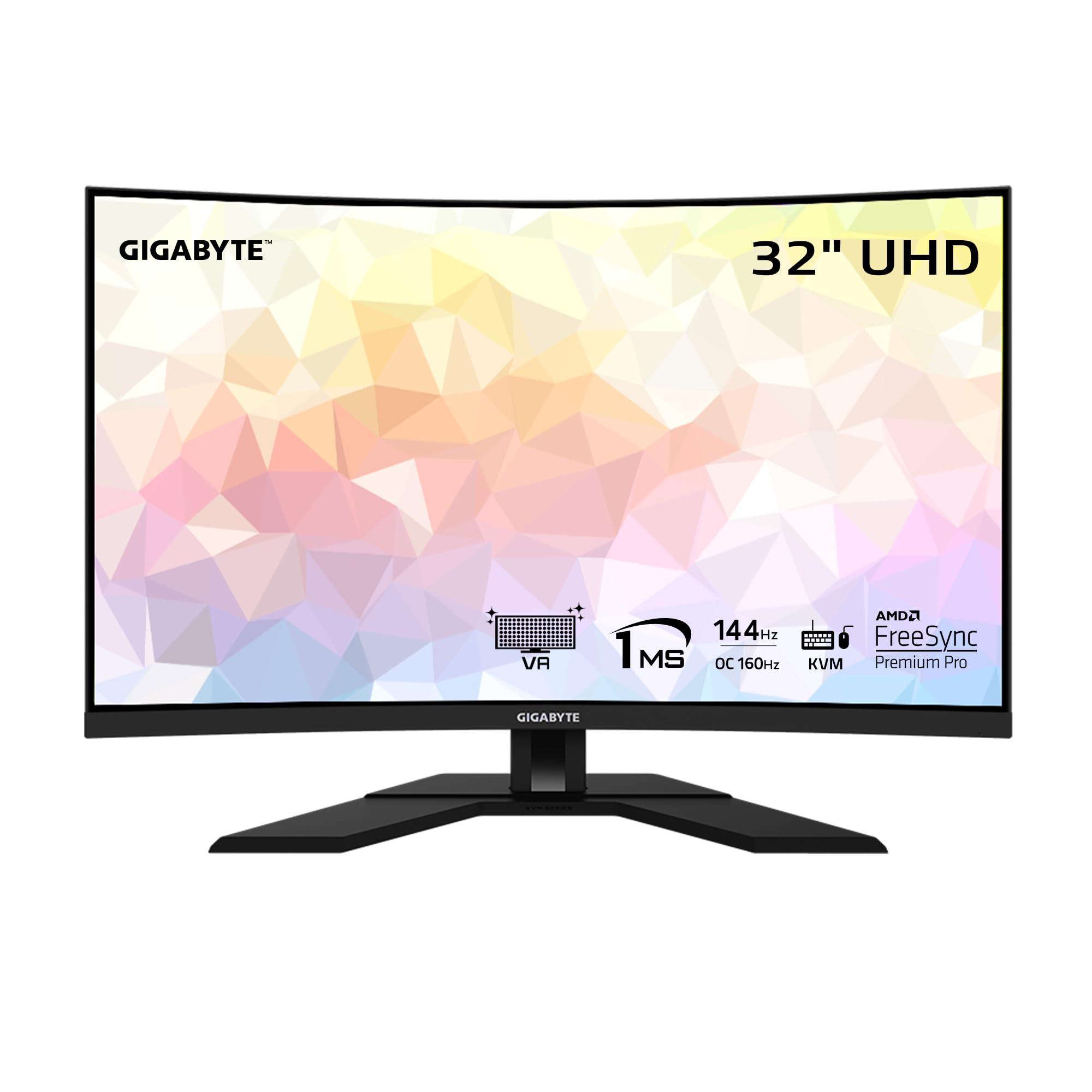 GIGABYTE M32UC 32" 144Hz (160Hz OC) 4K UHD Curved Gaming Monitor, SS VA, 3840x2160 Display, 1ms Response Time (MPRT), 1x DisplayPort 1.4, 2x HDMI 2.1, 1x USB Type-C, 4x USB 3.2
