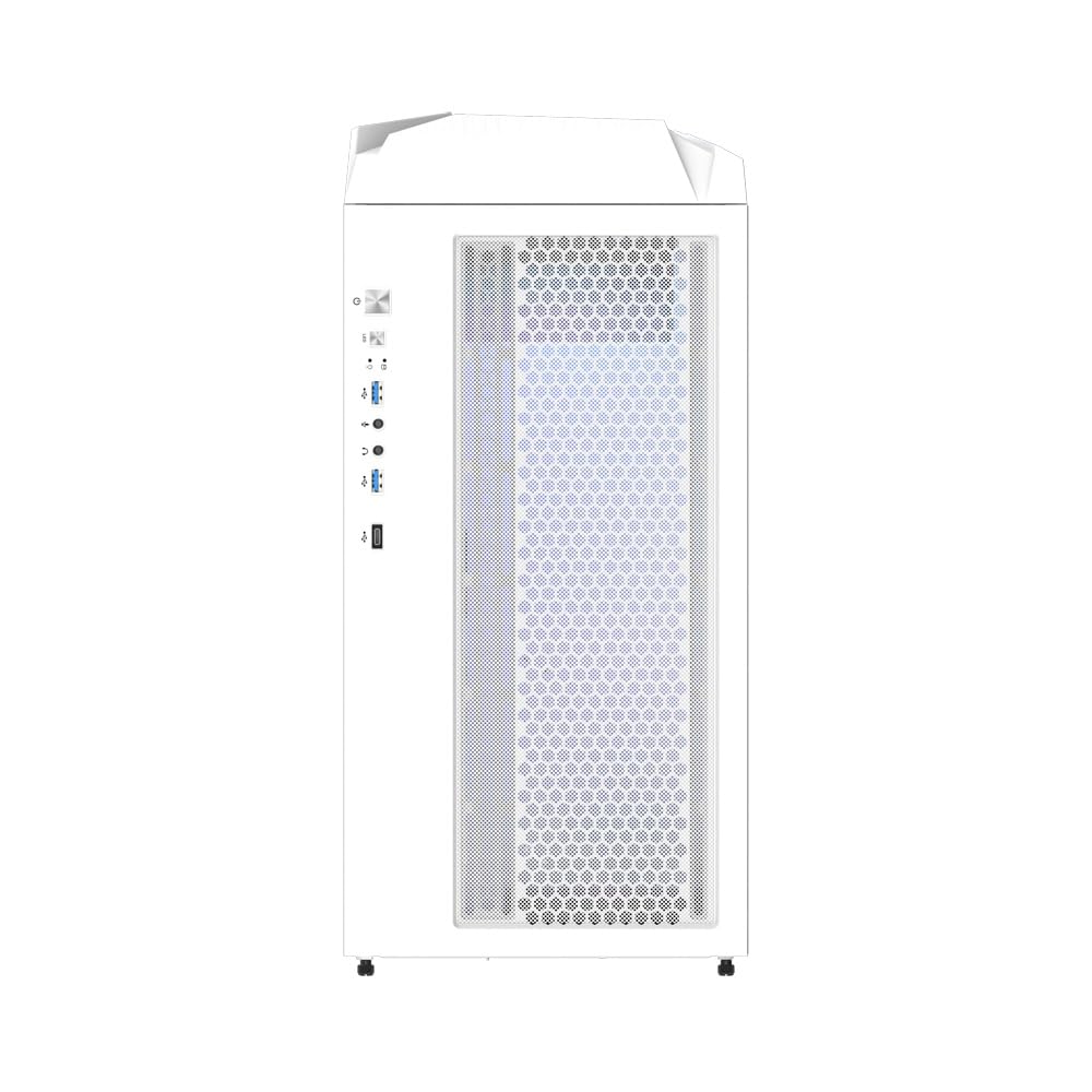GIGABYTE C301 Glass White - White Mid Tower PC Gaming Case, Tempered Glass, USB Type-C, 4X ARBG Fans Included (GB-C301GW)